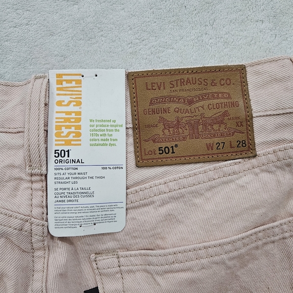 Levi's Fresh Pink 501 Original Straight Legs Jean's Women's Size 27X28 - Picture 5 of 7